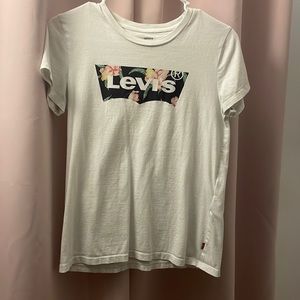 Levis white shirt with flowers.